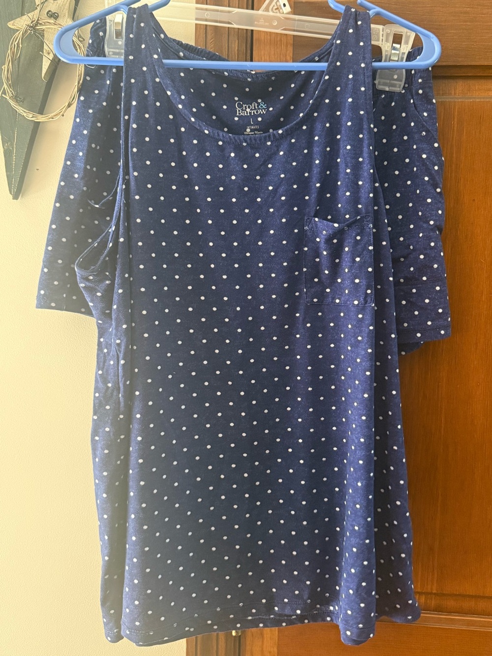 Croft & Barrow Navy Polka Dot Pajama Set